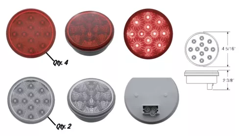 102574 Minimizer LED Lightbox Kit (6 Red LED 4" Lights & 6 Chrome Bezels)