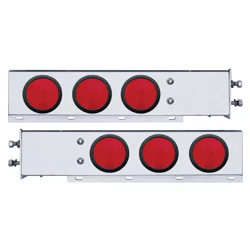 2-1/2" BOLT PATTERN STAINLESS SPRING LOADED LIGHT BAR WITH 6X 4" LIGHTS & GROMMETS (PAIR) 22357