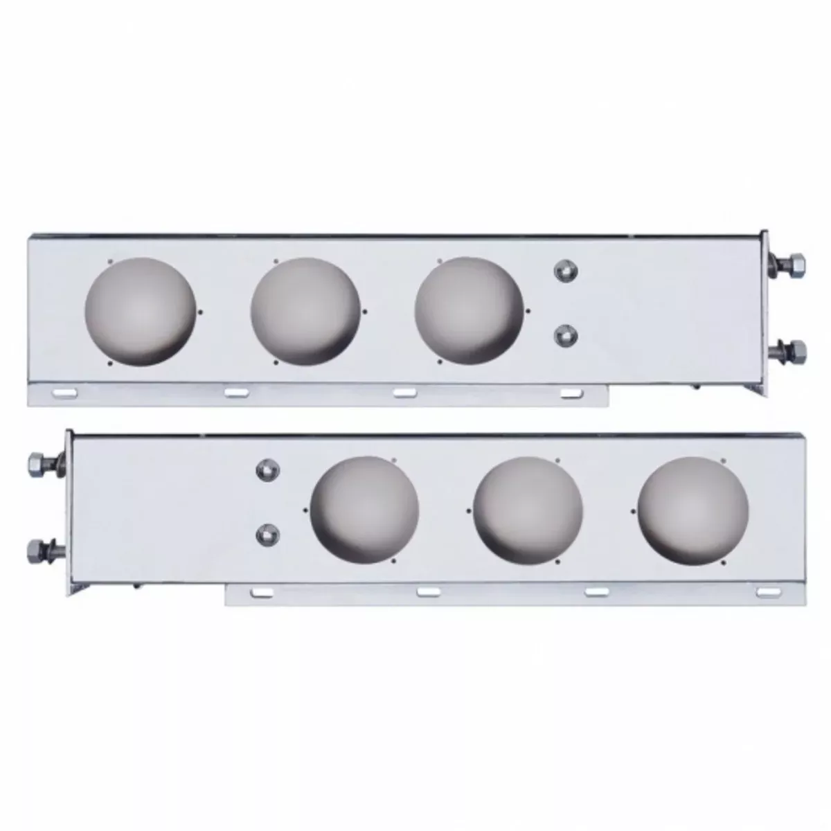 2.5" Bolt Pattern Hanger Chrome Spring Loaded Light Bar With 6X 4" Light Cutouts (Pair)
