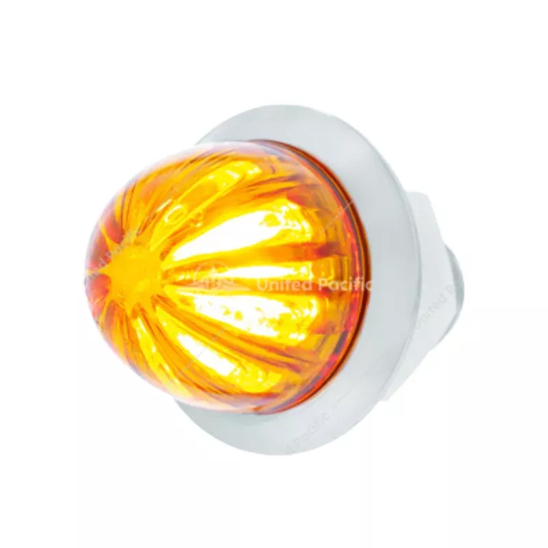 2 LED DUAL FUNCTION 3/4" MINI WATERMELON LIGHT (CLEARANCE/MARKER) - AMBER LED/AMBER LENS 39226