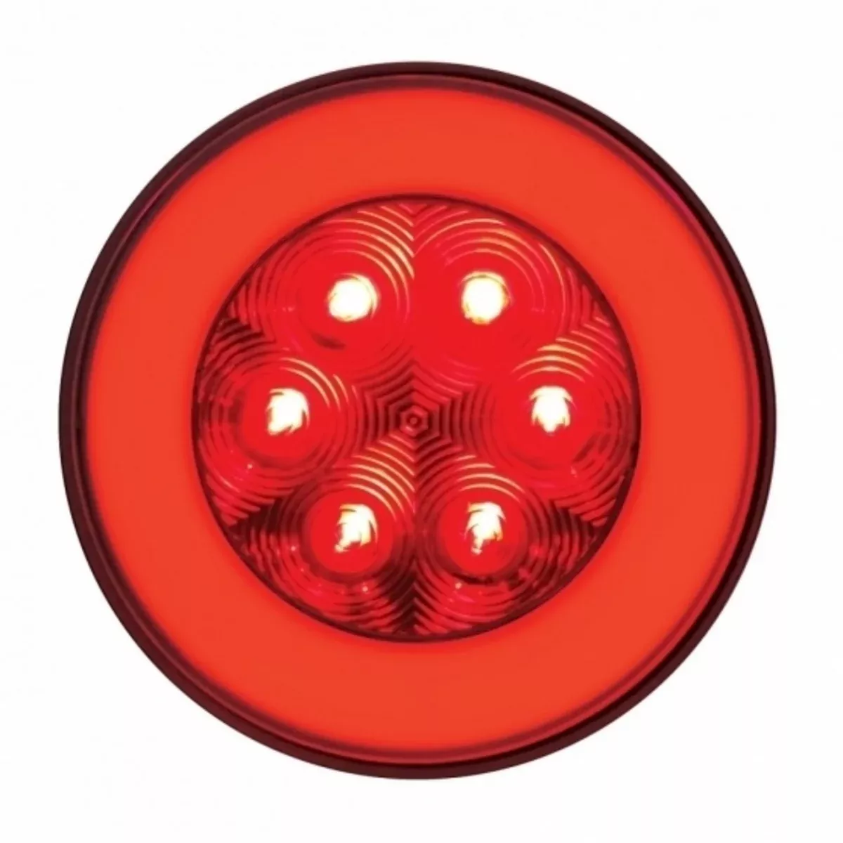 21 LED 4" Round GloLight (Stop, Turn & Tail) - Red LED/Red Lens AMS