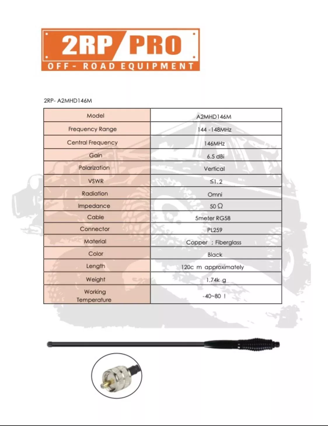 2RPPro | Antenna | VHF | Heavy Duty | 2RP-A2MHD146M