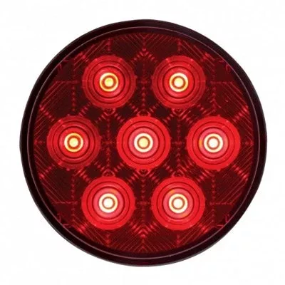 7 LED 4" Round Competition Series Light (Stop, Turn & Tail) - Red LED/Red Lens