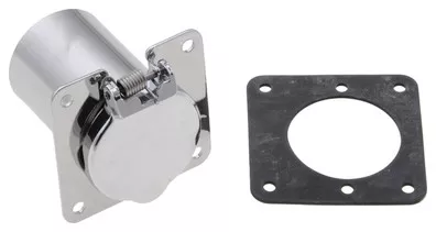 8606080 ZeroStart Weatherproof Receptacle Only Four Hole Square Flange Chrome