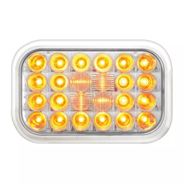 AMBER CLEAR RECTANGULAR 24 LED SEALED