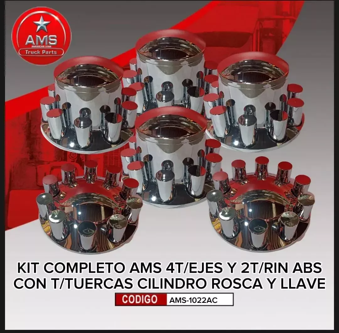 AMS COMPLETE KIT 4 T/AXLE AND 2 T/RIN” ABS + T/THREAD CYLINDER NUT AND KEY