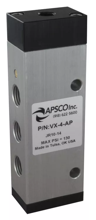 Apsco VX4AP 4-Way Air Pilot w/ Spring Return 1/4" Working 1/8" Pilot