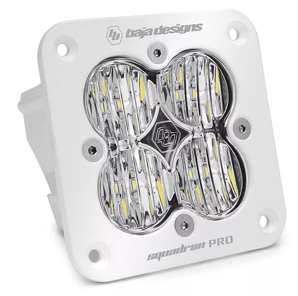 Baja Designs | LED Light Pods | Flush Mount LED Light Pod White Clear Lens Wide Cornering Pattern Squadron Pro Baja Designs | 491005WT