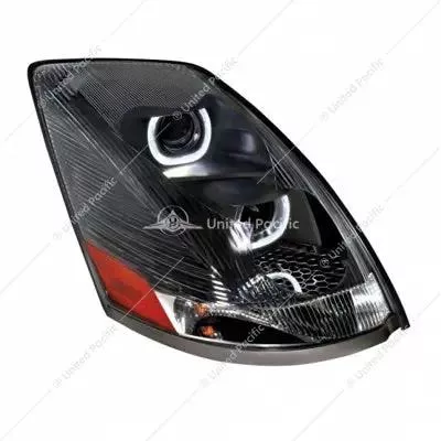 BLACKOUT PROJECTION HEADLIGHT WITH WHITE LED LIGHT BAR FOR 2003-2017 VOLVO VN/VNL – PASSENGER 31269