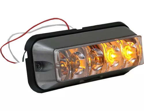 Buyers 8891105 4-7/8" Rectangular Strobe Light 4 LED Amber/Clear