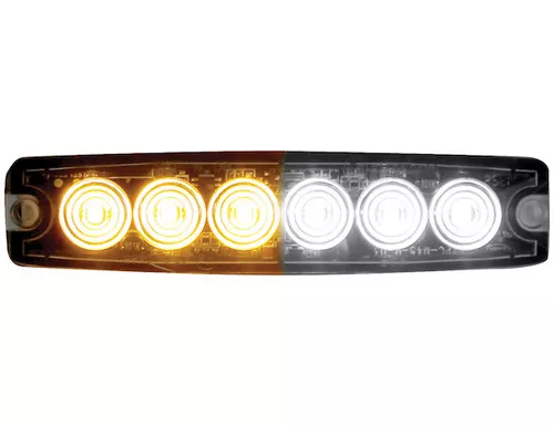 Buyers 8892202 Amber/Clear LED Thin Mount Horizontal Strobe Light, 12-24V