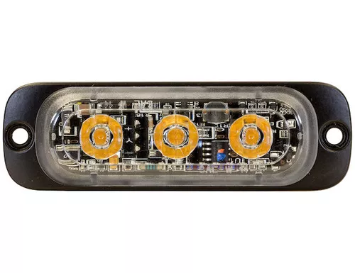 Buyers 8892300 Amber LED Thin Mount Horizontal Strobe Light, 12-24V