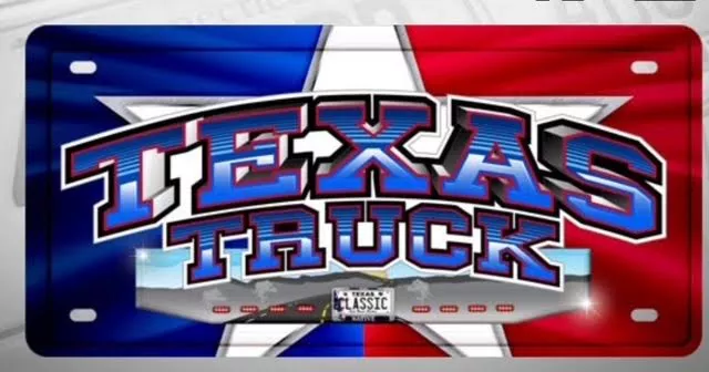 CHAPA (PLACA) DE LUJO TEXAS TRUCKS BUMPER