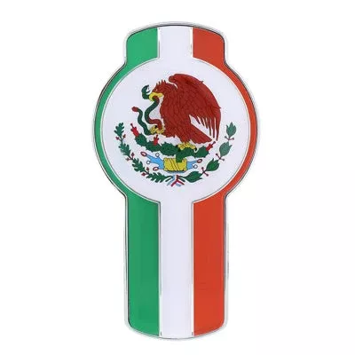 CHROME DIE CAST MEXICO FLAG EMBLEM 10967 UP