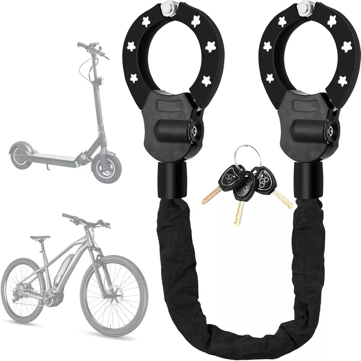E Scooter Lock 93cm Handcuff Bicycle Lock With Key Security