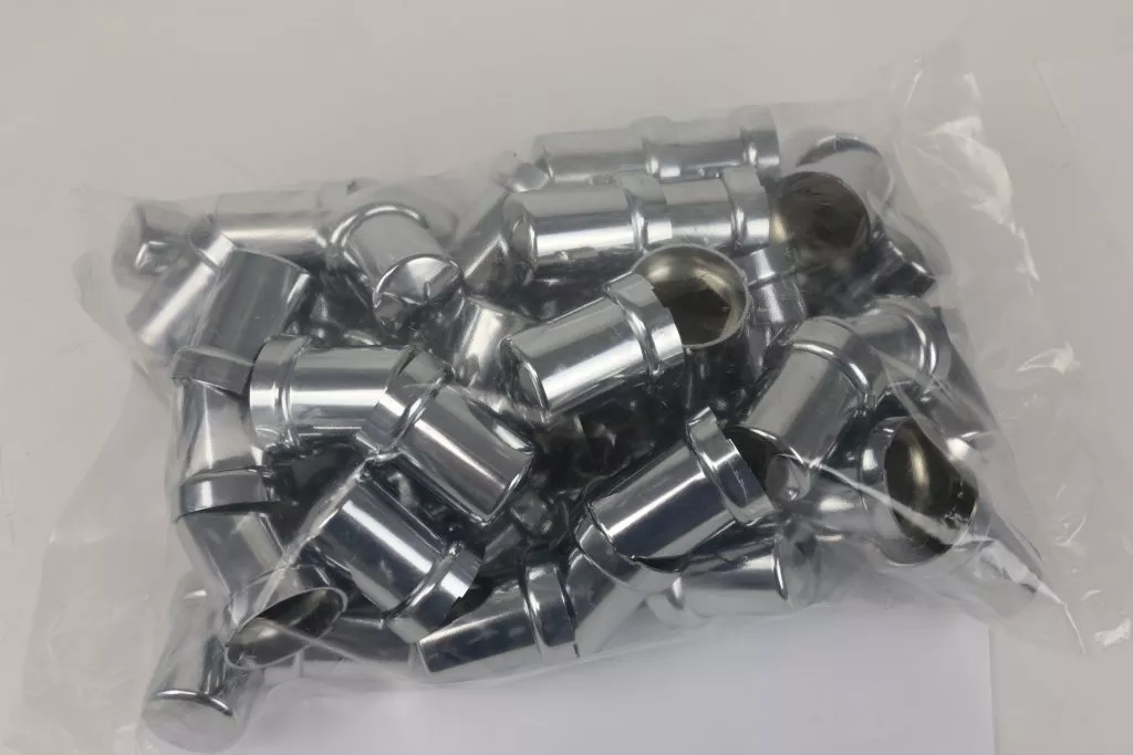 Economy Chrome Cylindrical plastic Nut covers 33mm Wheel nut- 60 pack