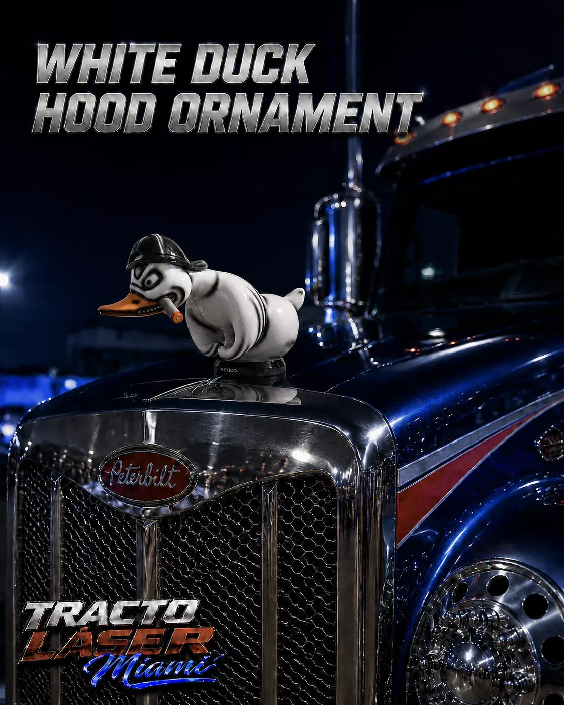 EMBLEM DUCK HOOD ORNAMENT WHITE