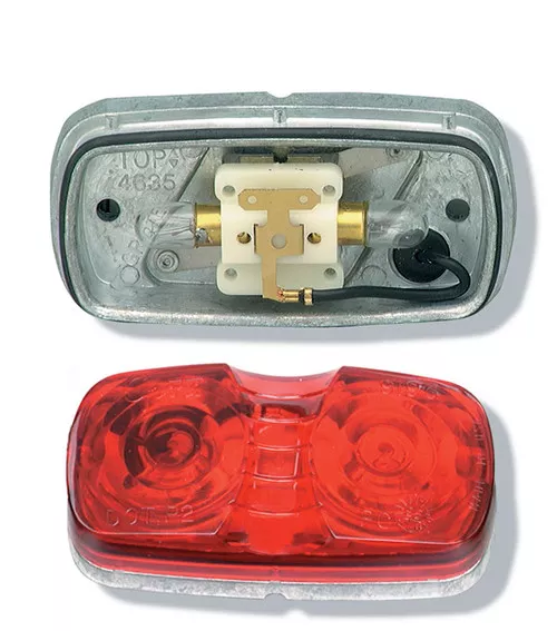 Grote M/C Light, Red, Die-Cast 2-Bulb, Square Corner | 46782