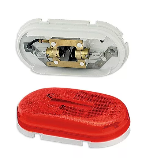 Grote M/C Light, Red, Duramold 2-Bulb Oval,W/Cl "A" Reflector | 45932