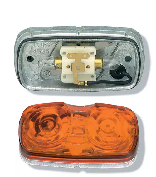 Grote M/C Light, Yellow, Die-Cast 2-Bulb, Square Corner | 46783