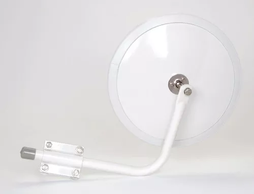 Grote Mirror, 10.5", White, Cross-Over Convex Assembly | 28491