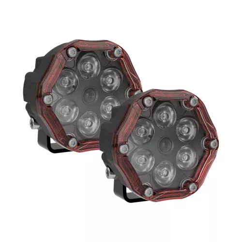 JW Speaker 0555363 Round LED Off Road Warning Light Model Trail 6 Flash