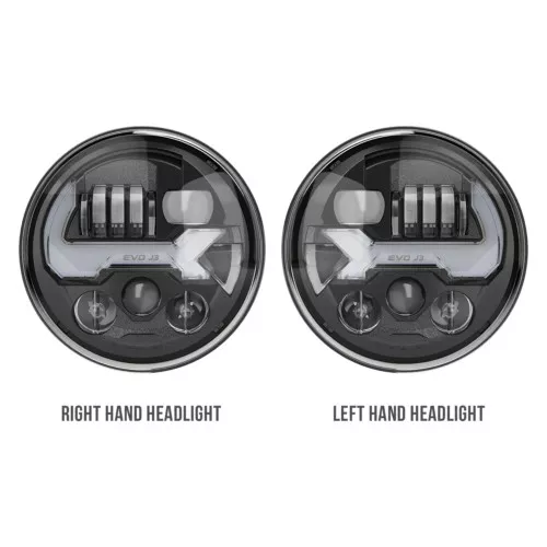 JW Speaker 0555593 Evo J3 7" Round LED Pair for Jeep JK Headlight Graphite
