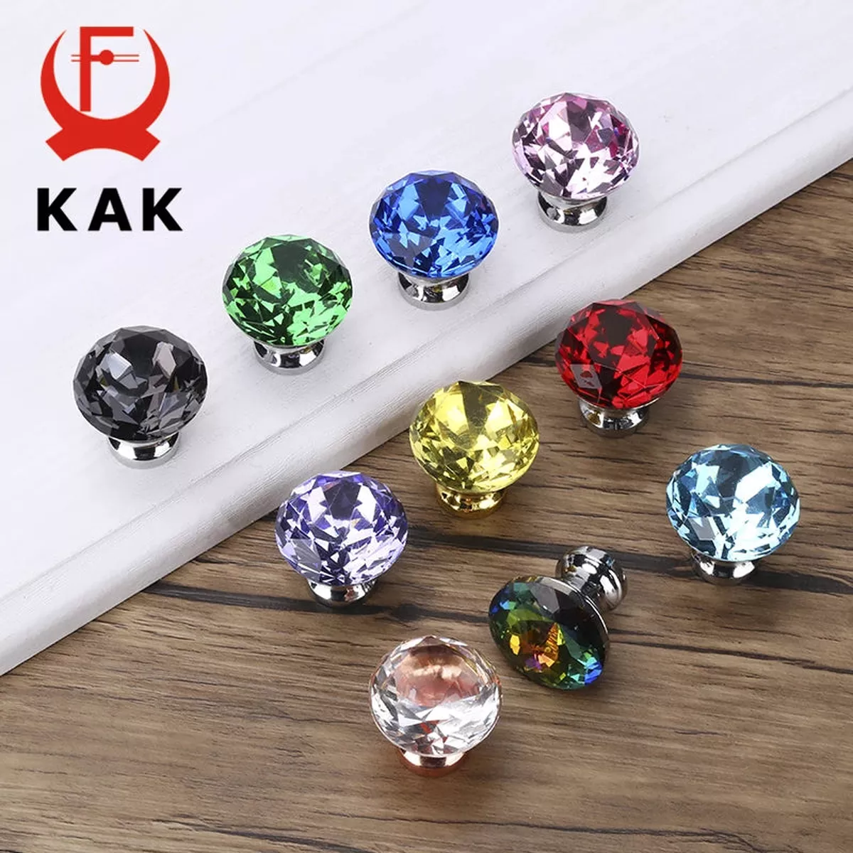 KAK 30mm Crystal Cabinet Knobs And Drawer Handles Kitchen