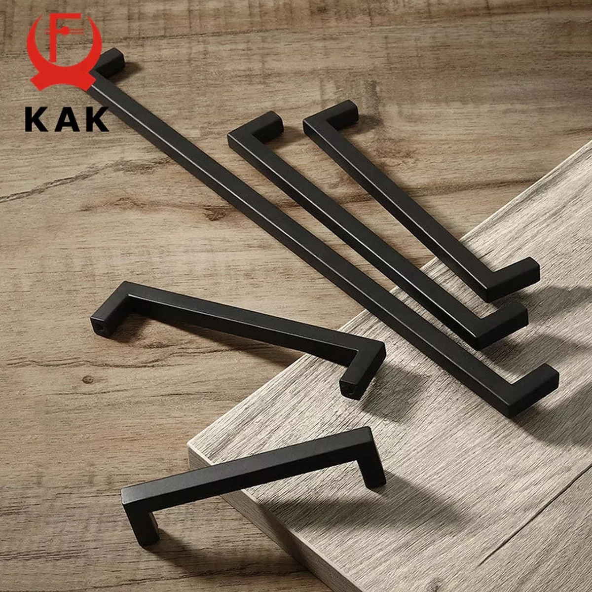 KAK Aluminum Alloy Black Cabinet Door Pull Handle 96mm
