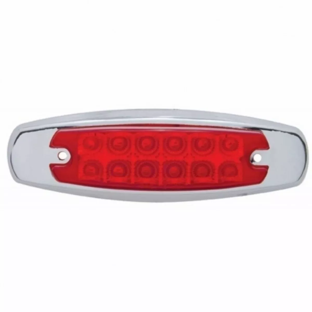 LIGHT MARKET RED 12 LED WHIT BEZEL CHROME AMS