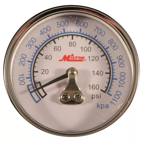 Milton 1191 Gage 1/4" NPT, 0-160 PSI - Center Mount
