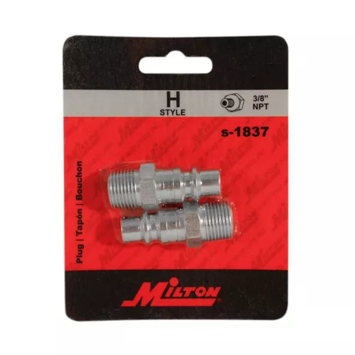 Milton S-1837 3/8" Male Plug H-Style, 2/cd