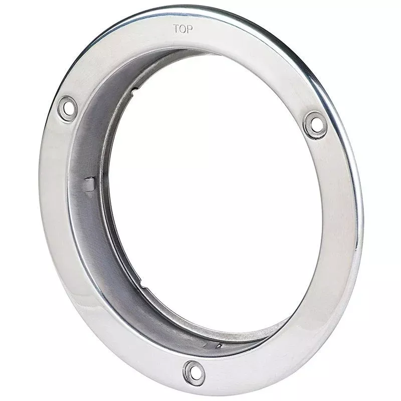 Mounting Flange for 4" Round Trailer Lights - Stainless Steel