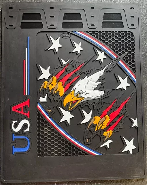 MUD FLAP 24” X 30” EEUU EAGLE COLOR BLACK X 2