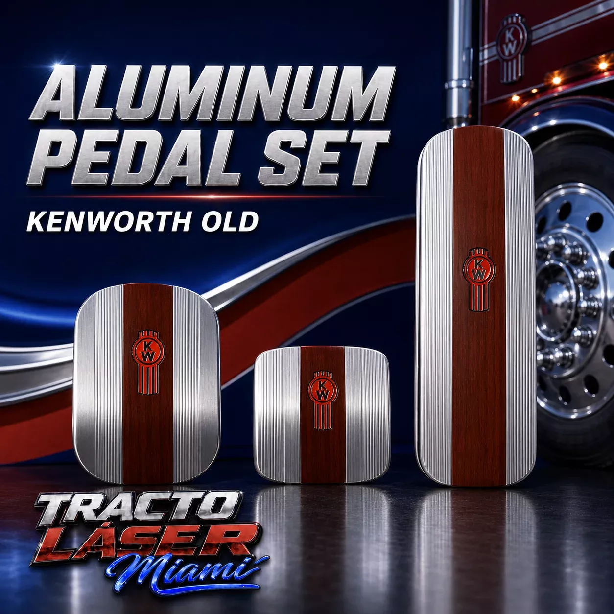 PEDALS ALUMINIUM KENWORTH WOOD OLD MODELS