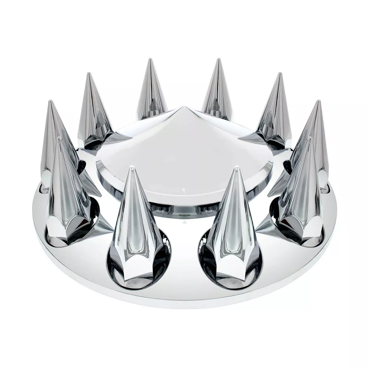 Pointed Front Axle Cover With 33mm Spike Thread-On Nut Covers - CHROME 10241 UP