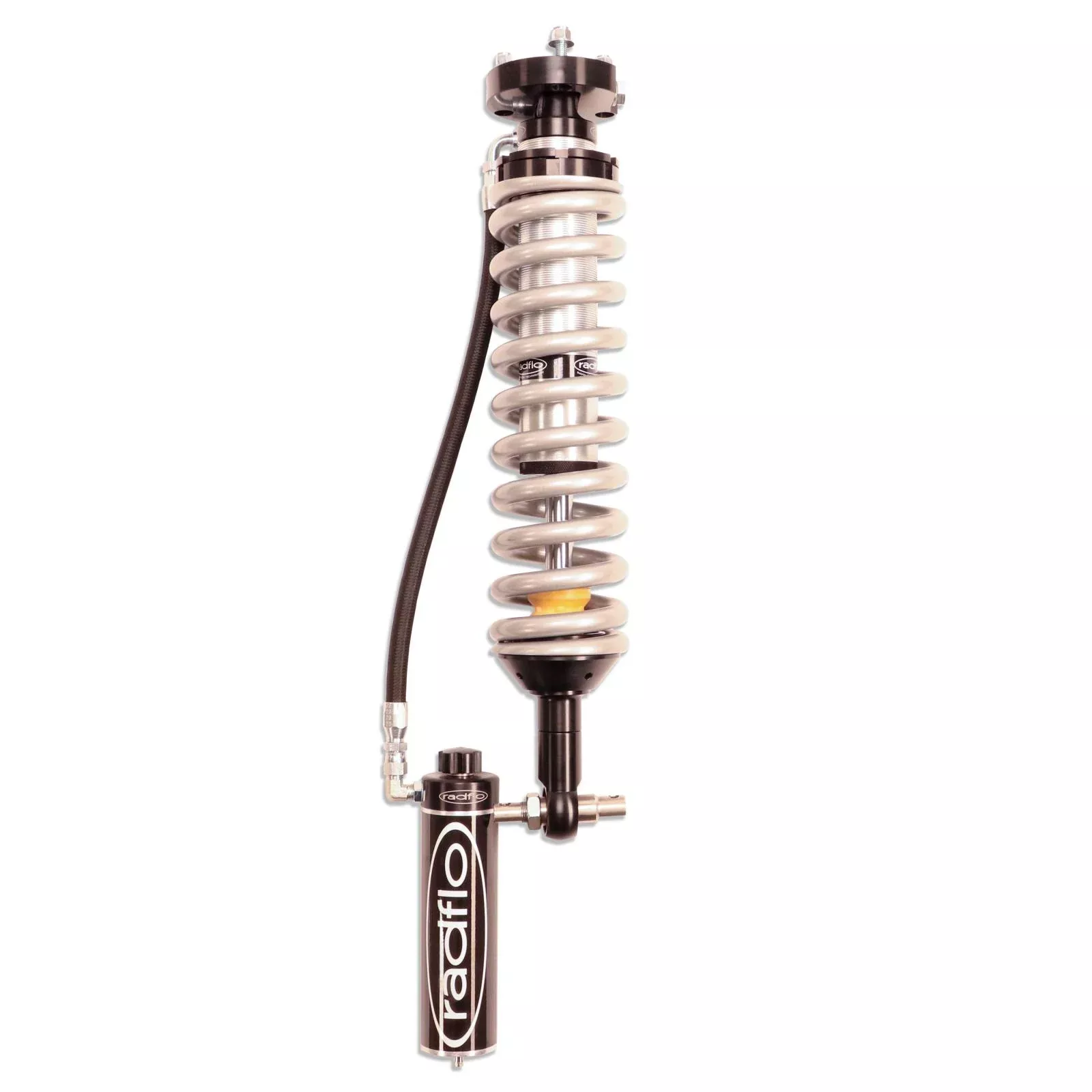 RADFLO |2021+ Ford Bronco – Radflo Suspension OE Replacement 2.5″ Diameter Front Coil Overs with Remote Reservoirs and Adjusters, Extended Travel for use with Aftermarket UCA |6CF-010-1A