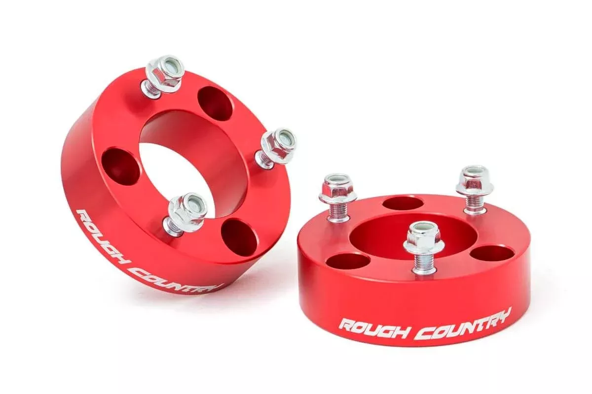 Rough Country | Leveling Kit | 2.5 Inch Leveling Strut Extensions Red 05-Up Frontier/Xterra Rough Country | 865RED