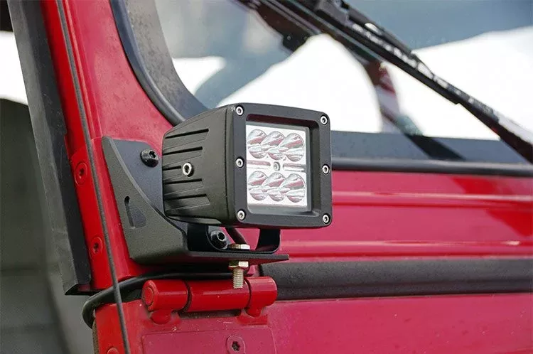 Rough Country | Mounting Brackets(Lighting) | Jeep Lower Windshield Light Mounts 87-95 YJ Wrangler Rough Country | 70510