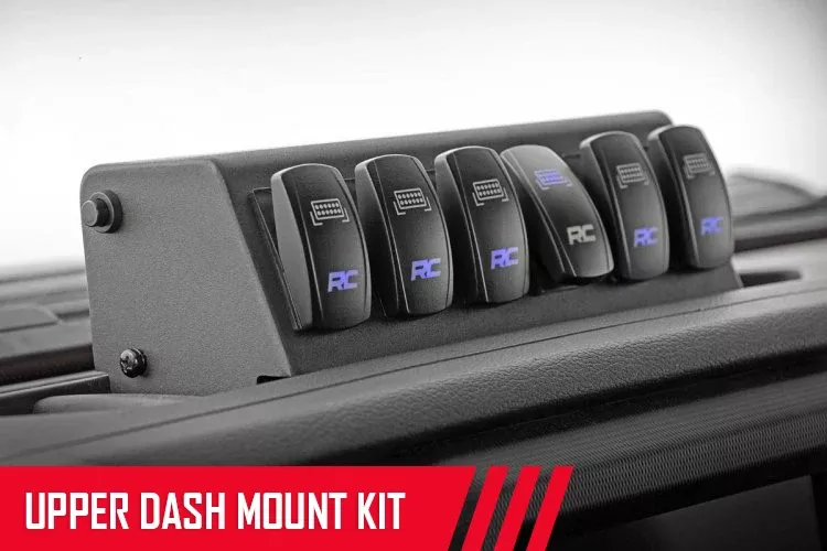 Rough Country | Mounting Brackets(Lighting) | MLC-6 Multiple Light Controller Upper Dash Mount Kit 18-Up Wrangler JL, 20 Gladiator JT Rough Country | 70963