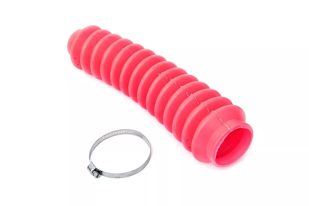 Rough Country | Shock Boot | Shock Boot Hot Pink Polyurethane Includes Stainless Steel Boot Clamp Rough Country | 87173