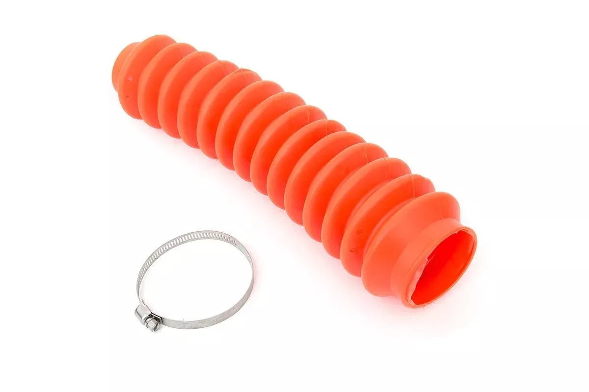 Rough Country | Shock Boot | Shock Boot Neon Orange Polyurethane Includes Stainless Steel Boot Clamp Rough Country | 87172