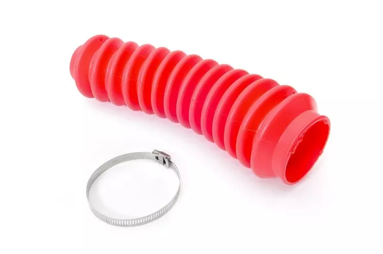 Rough Country | Shock Boot | Shock Boot Red Polyurethane Includes Stainless Steel Boot Clamp Rough Country | 87150