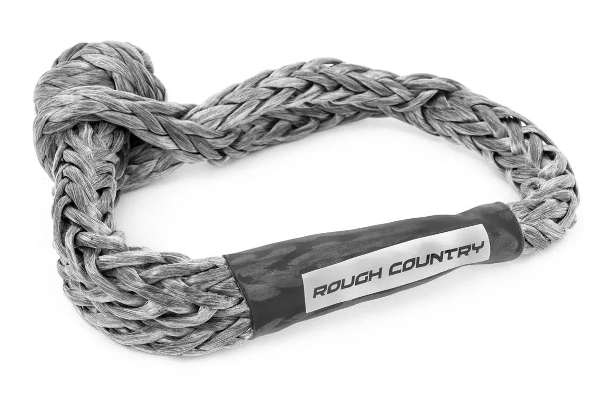 Rough Country | Winch Rope | Soft Shackle Rope 7/16 Inch Diameter 34,000 LB Breaking Strength Gray Rough Country | rs135