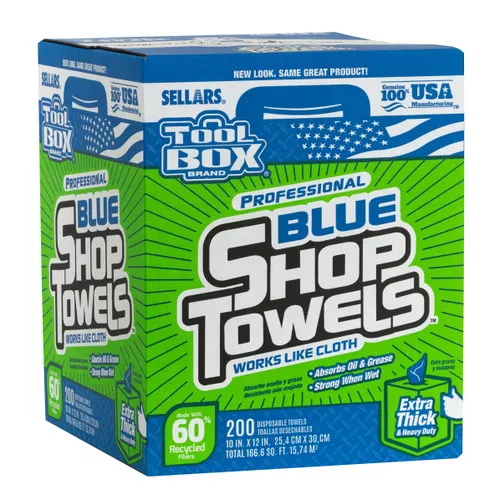 Sellars 55202 TOOLBOX Z400 Box of Center-Pull Shop Towels 200 ct