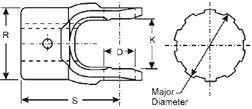 Spicer 10-4-641 .875 X 13 Spline PTO Yoke