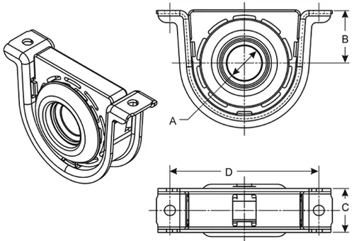 Spicer 210207-1X Dana Driveshaft Center Support Bearing