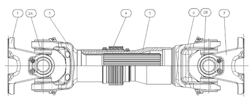 Spicer 250SC55010C DRIVE SHAFT