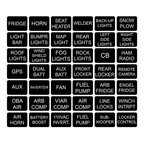 sPOD LEGEND-LABEL Switch Panel Legend Labels sPOD