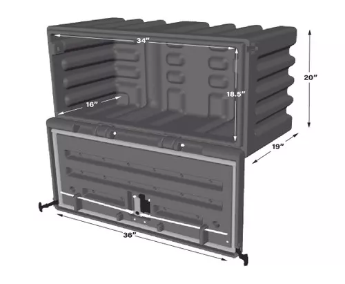 T36UBBMIN Minimizer Black Underbody Poly Tool Box 36' x 19" x 20"
